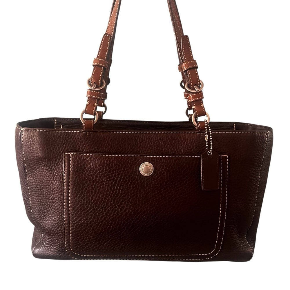 Vintage Coach Brown Pebbled Leather Purse
